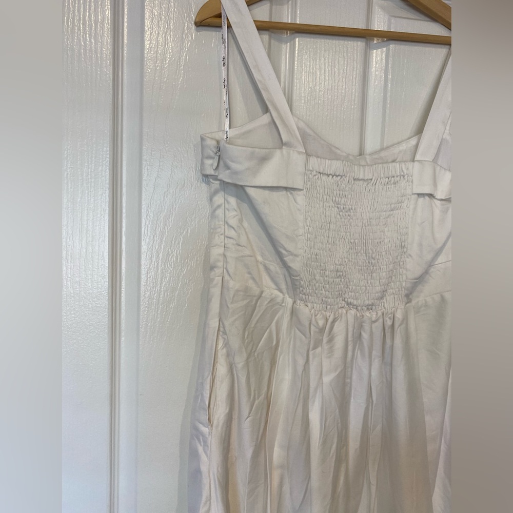 City Chic White cotton printed dress size Small 16 with pockets - Picture 5 of 9